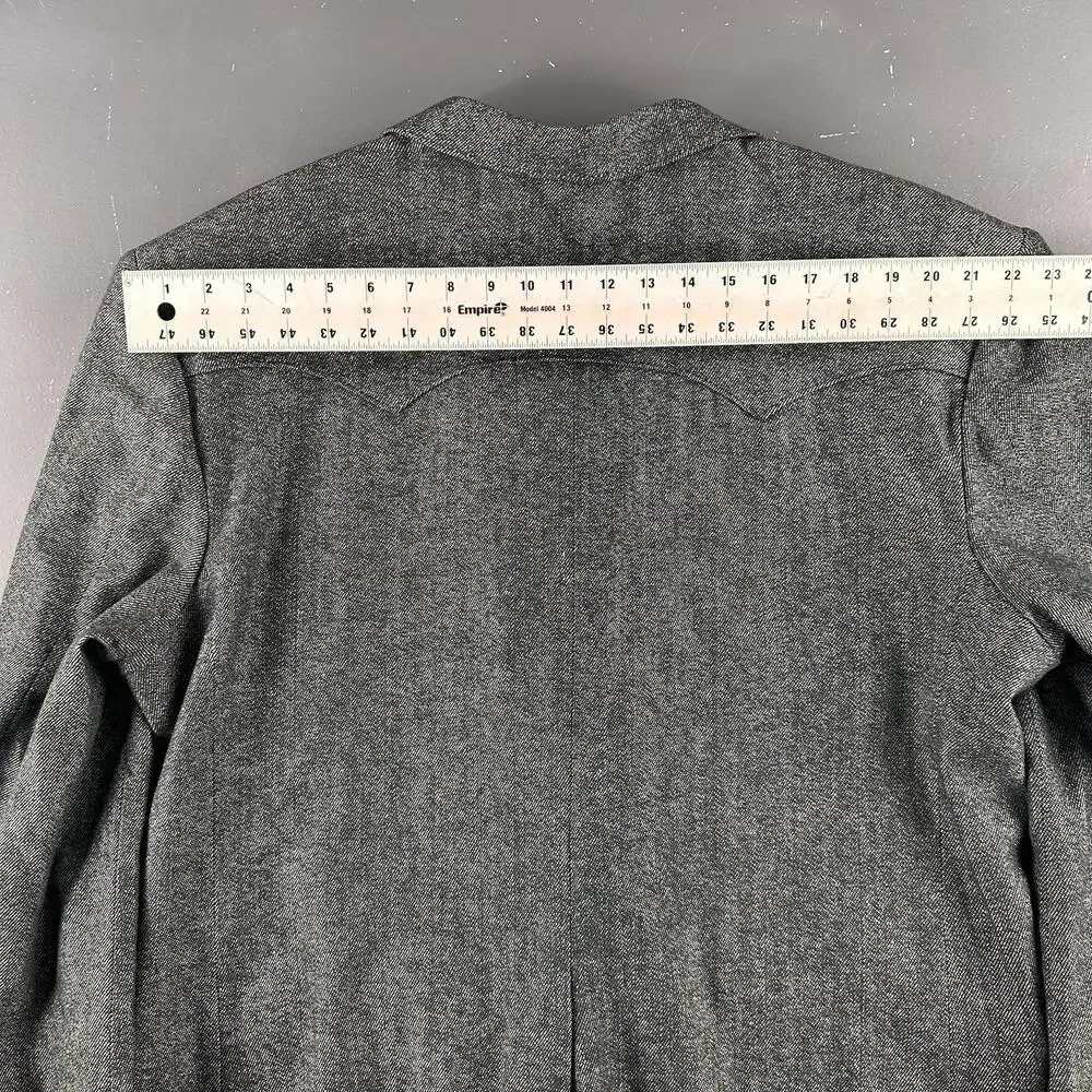 VTG Pagano West Western Blazer Mens 50L Black Wool Chambray Denim USA NWT - Picture 9 of 9